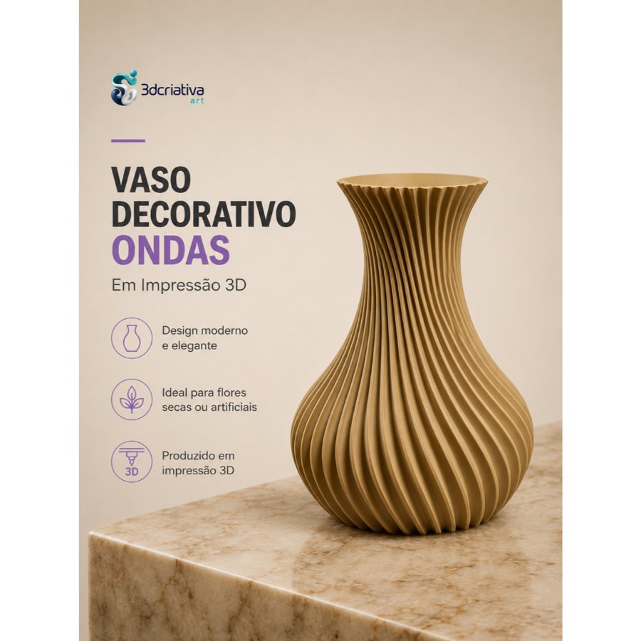Vaso Decorativo Espiral – Impressão 3D