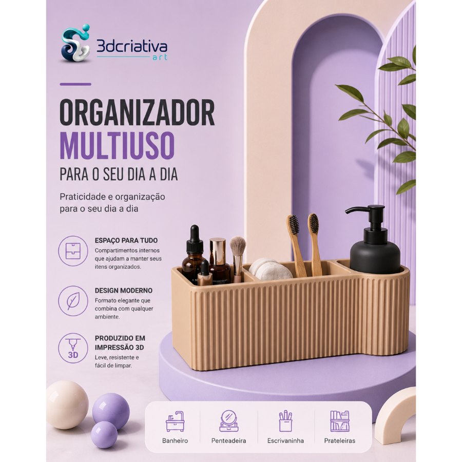 Organizador Multiuso de Banheiro com Divisórias
