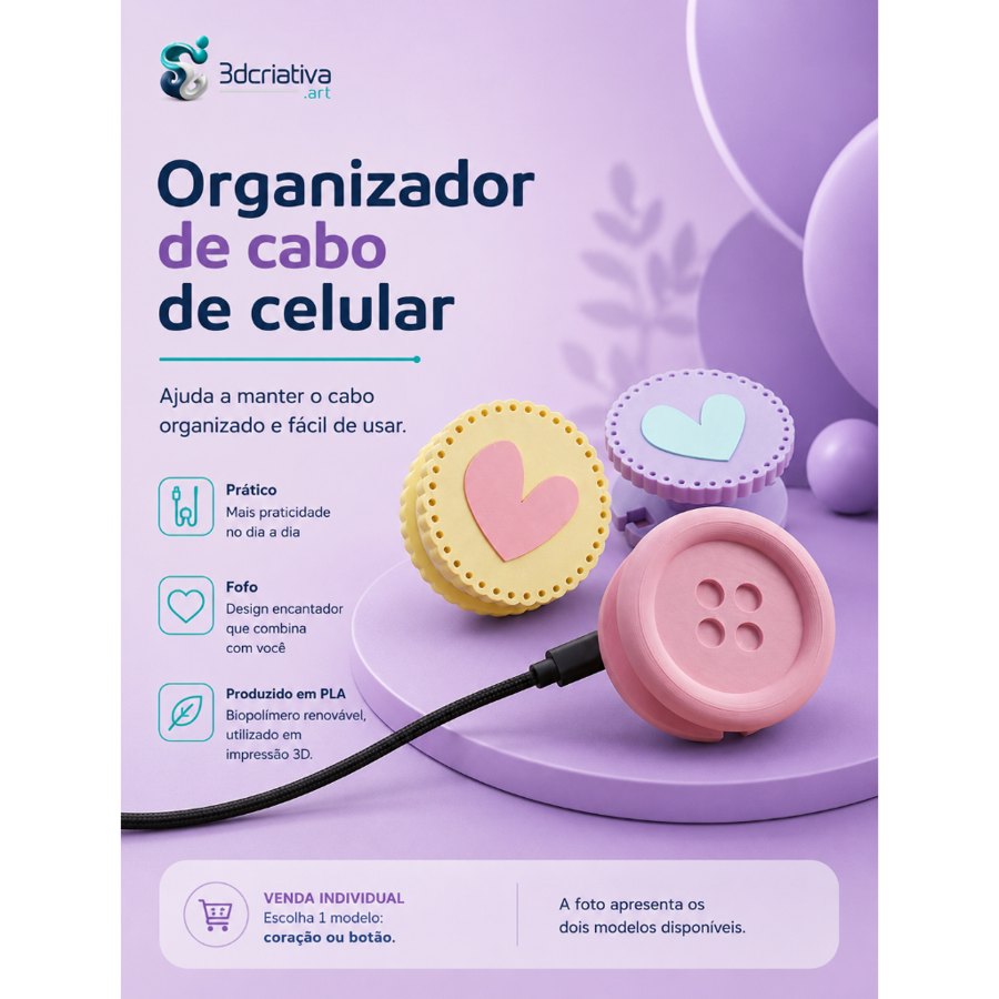 Organizador de Cabo de Celular Longo