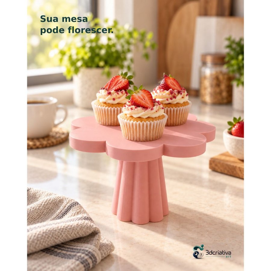 Boleira Flor 17 cm Suporte para Doces e Decoração