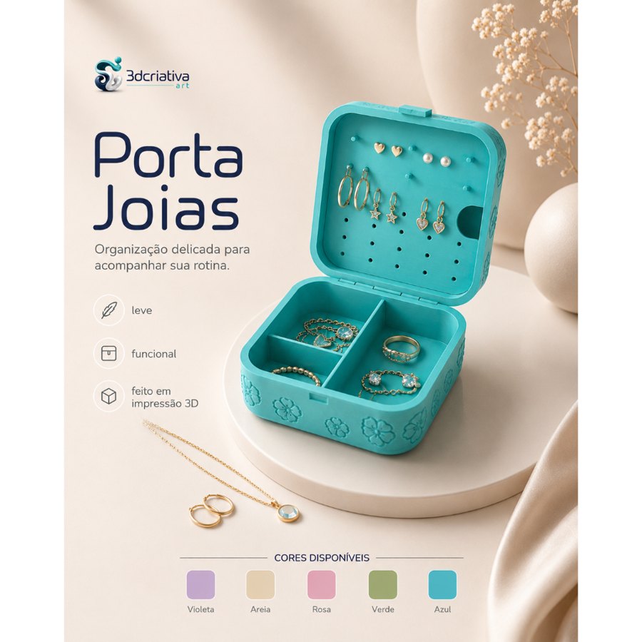 Porta Joia Floral para Viagem