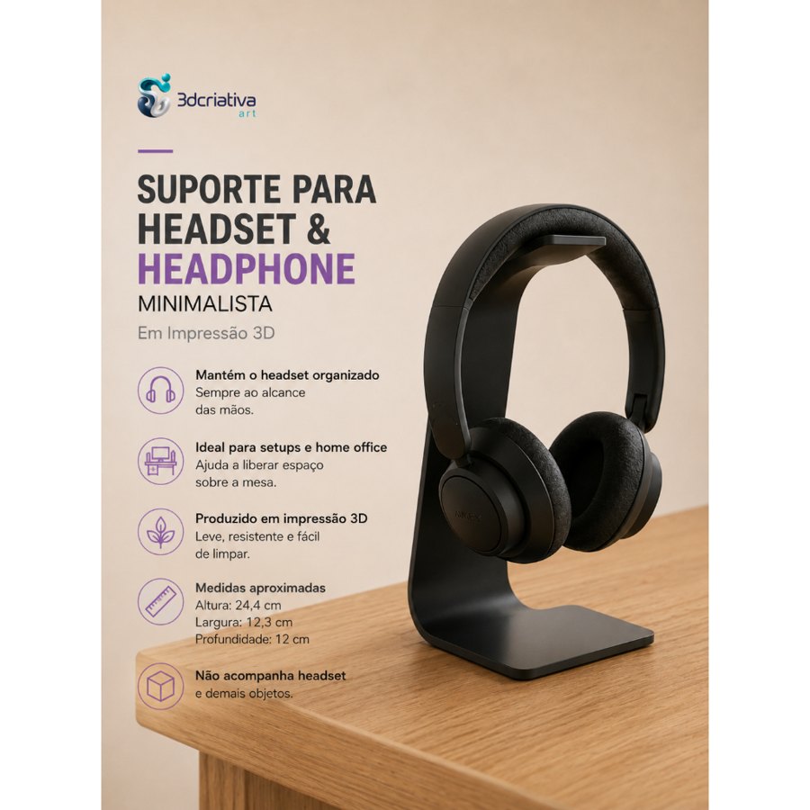 SUPORTE PARA HEADSET & HEADPHONE MINIMALISTA