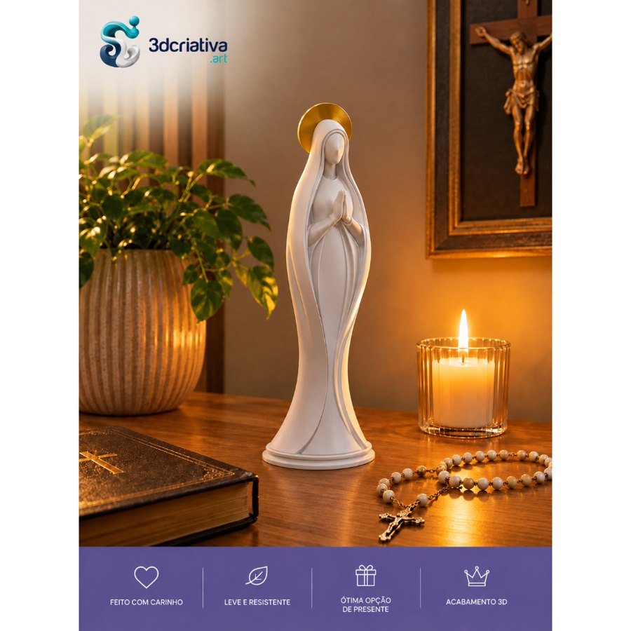 Nossa Senhora – Estátua Decorativa Religiosa em Impressão 3D