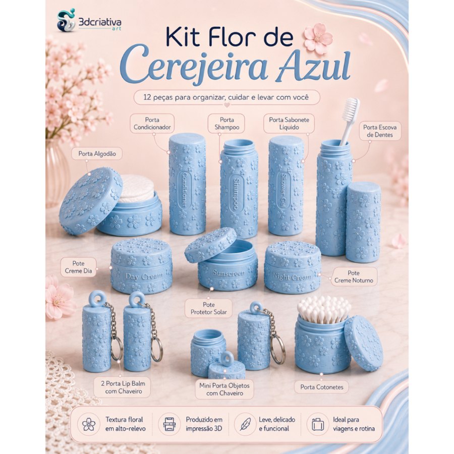 Kit Completo Flor de Cerejeira – 12 Peças em impressào 3D