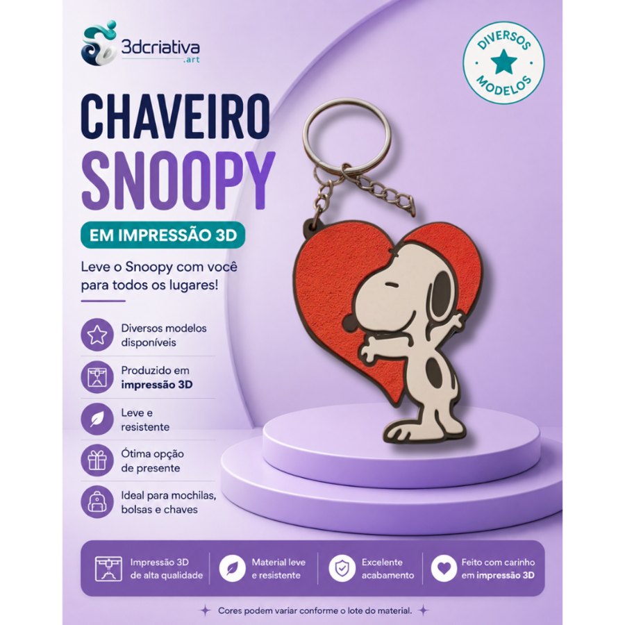 Chaveiro Snoopy | Diversos Modelos