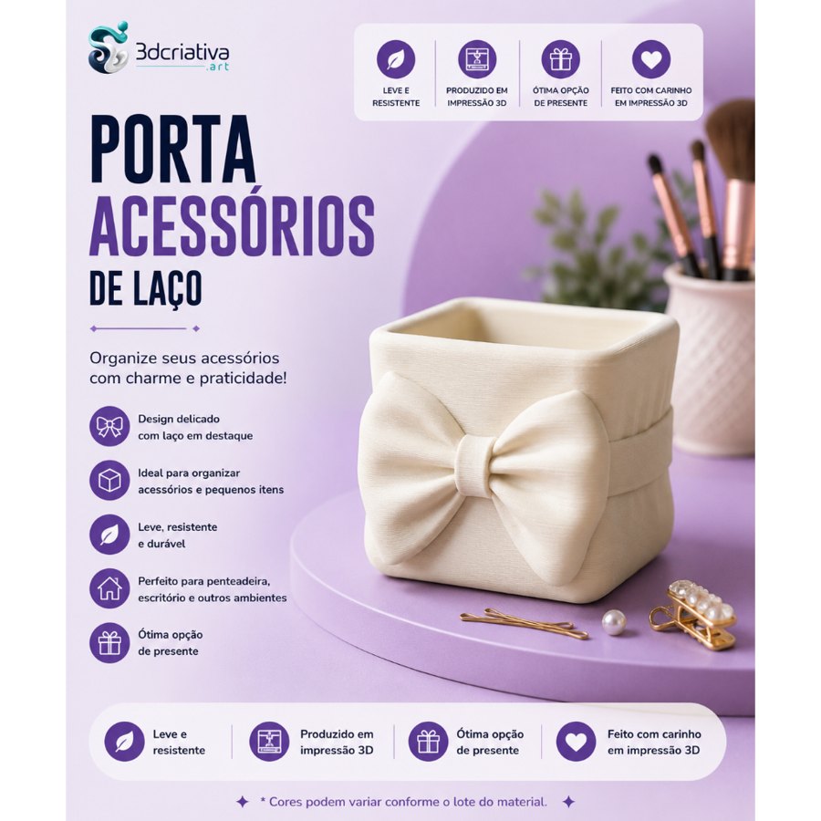 PORTA-ACESSÓRIOS COM LAÇO – ORGANIZADOR DECORATIVO