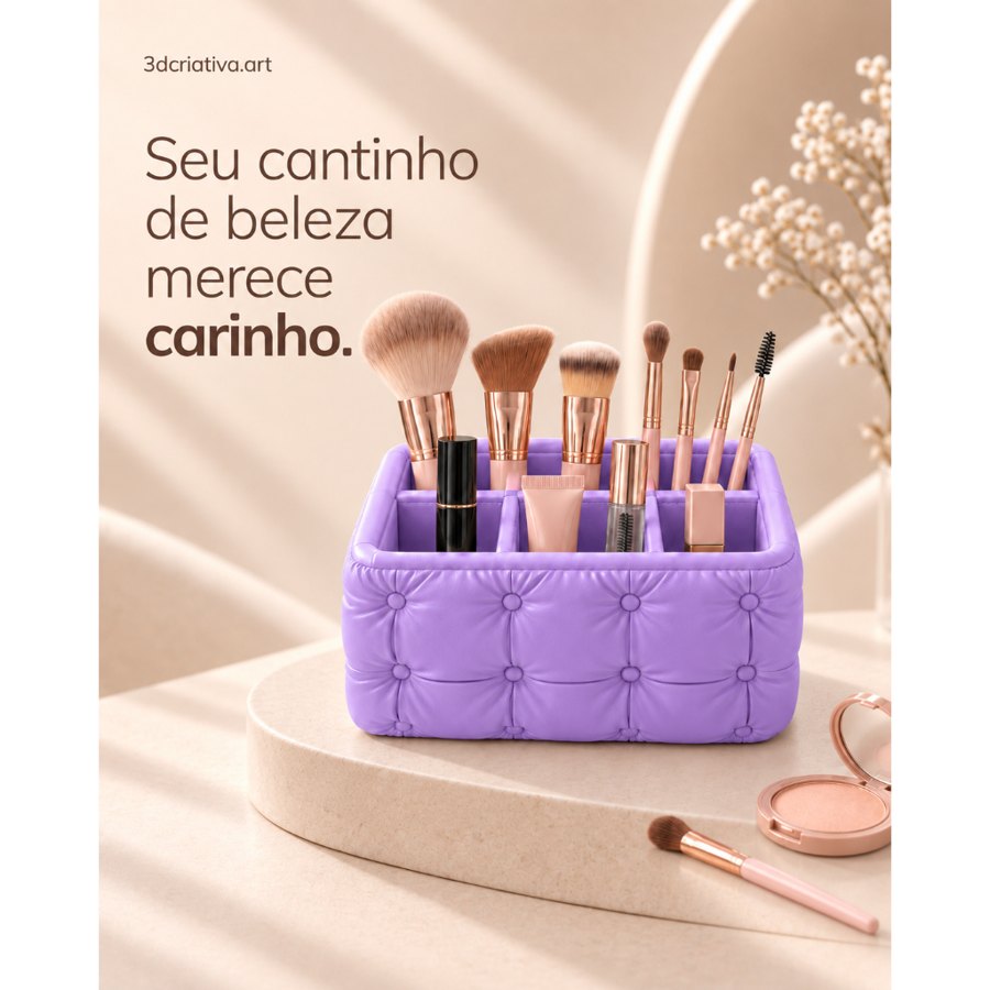 Porta Pincel e Organizador Maquiagem Capitonê